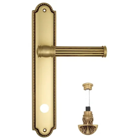 Дверная ручка Venezia \"IMPERO\" WC-4 на планке PL98 французcкое золото + коричневый