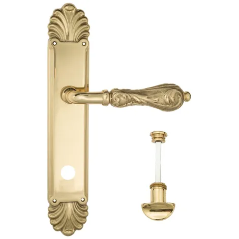 Дверная ручка Venezia \"MONTE CRISTO\" WC-2 на планке PL87 полированная латунь