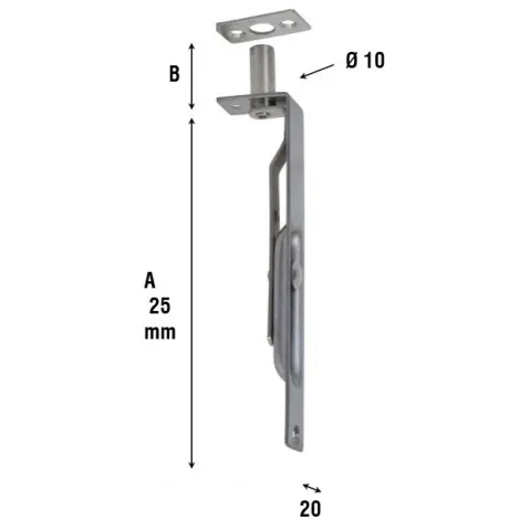 Ригель дверной врезной ALDEGHI 211AL025 250мм матовый никель