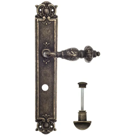Дверная ручка Venezia \"LUCRECIA\" WC-2 на планке PL97 античная бронза