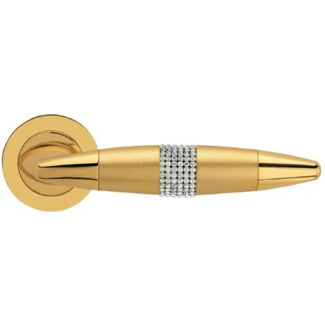 Дверная ручка на круглом основании Linea Cali HAVANA 1090/102 OZ золото глянцевое/хрусталь SWAROVSKI