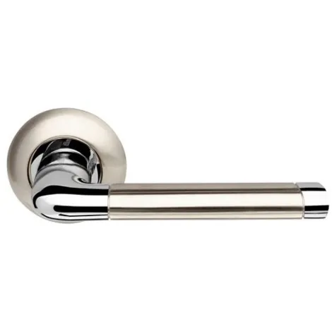 Дверная ручка на круглом основании Armadillo Stella LD28-1SN/CP-3 матовый никель/хром