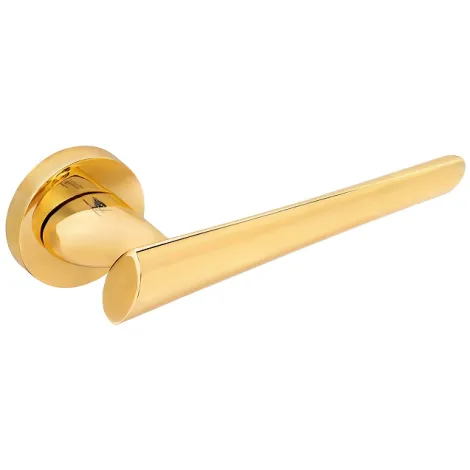 Дверная ручка на круглом основании FANTOM \"Изабель\" Gold золото