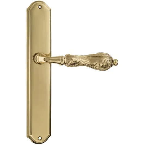 Дверная ручка Venezia \"MONTE CRISTO\" на планке PL02 полированная латунь
