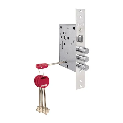 Замок врезной Kale kilit (Кале килит) сувальдный с защёлкой 442/L , 4 кл. (кл. 60 мм)