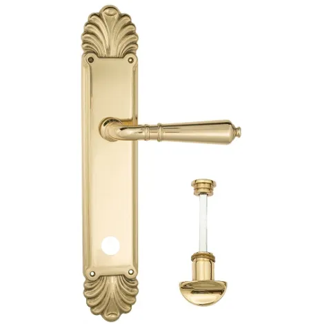 Дверная ручка Venezia \"VIGNOLE\" WC-2 на планке PL87 полированная латунь