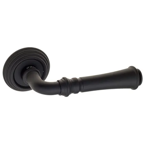 Дверная ручка на круглом основании Fratelli Cattini \"GRACIA\" D8-NM матовый черный