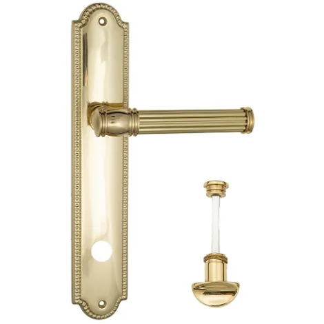 Дверная ручка Venezia \"IMPERO\" WC-2 на планке PL98 полированная латунь