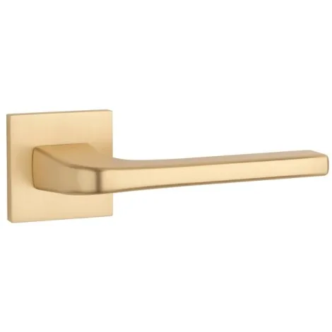 Дверная ручка на квадратном основании STILE NAKA Q SLIMM 7 mm золото матовое
