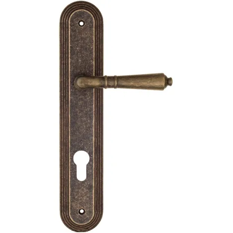 Дверная ручка на планке Fratelli Cattini \"TOSCANA\" CYL PL288-BA античная бронза