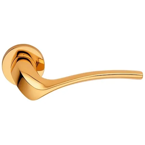 Дверная ручка на круглом основании Linea Cali IBIS 691/023 OZ золото глянцевое