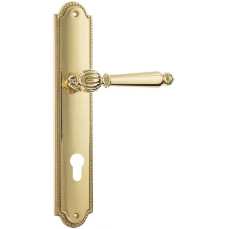 Дверная ручка Venezia \"PELLESTRINA\" CYL на планке PL98 полированная латунь