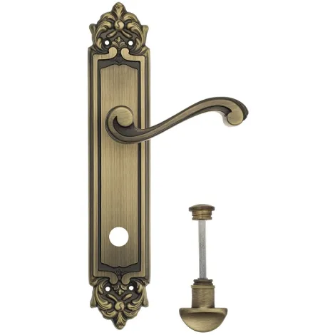 Дверная ручка Venezia \"VIVALDI\" WC-2 на планке PL96 матовая бронза