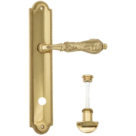 Дверная ручка Venezia \"MONTE CRISTO\" WC-2 на планке PL98 полированная латунь