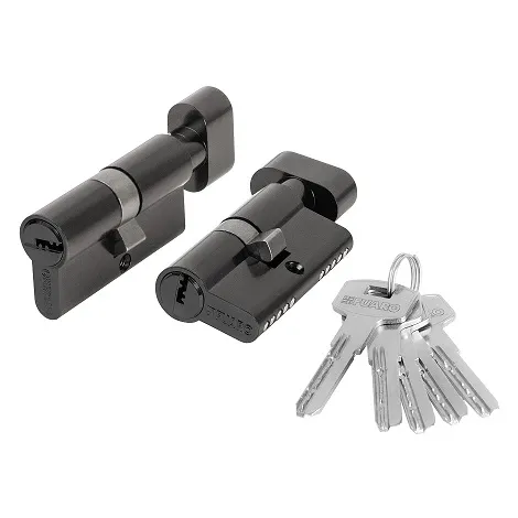 Цилиндровый механизм Fuaro (200 ZM/60) 2000ZM Knob 60 (25+10+25) BL-24 черный 5Key с вертушкой