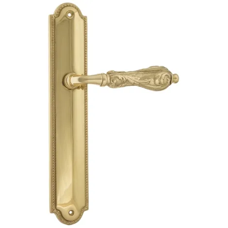 Дверная ручка Venezia \"MONTE CRISTO\" на планке PL98 полированная латунь