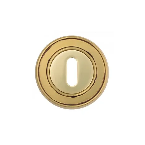 Накладка дверная под ключ буратино на круглом основании Venezia KEY-1 D6 французcкое золото + коричневый 2 шт.