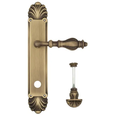 Дверная ручка Venezia \"GIFESTION\" WC-4 на планке PL87 матовая бронза