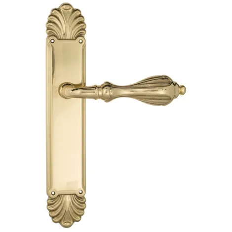 Дверная ручка Venezia \"ANAFESTO\" на планке PL87 полированная латунь