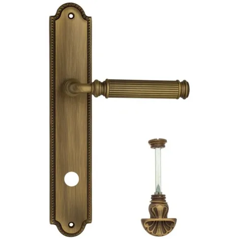 Дверная ручка Venezia \"MOSCA\" WC-4 на планке PL98 матовая бронза