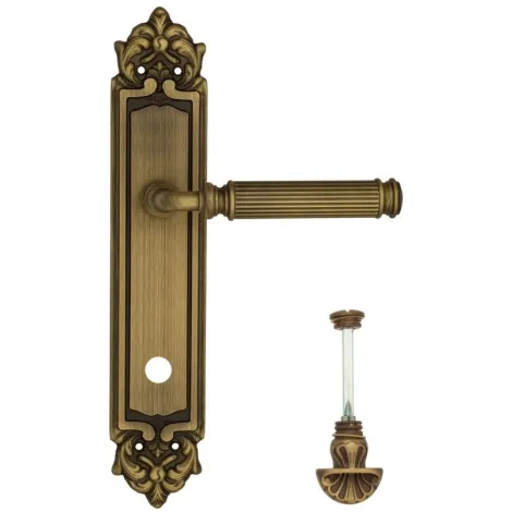 Дверная ручка Venezia \"MOSCA\" WC-4 на планке PL96 матовая бронза