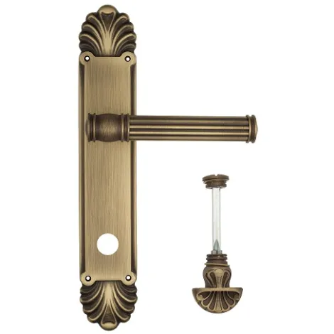 Дверная ручка Venezia \"IMPERO\" WC-4 на планке PL87 матовая бронза