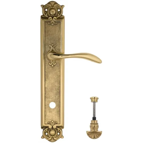 Дверная ручка Venezia \"ALESSANDRA\" WC-4 на планке PL97 полированная латунь