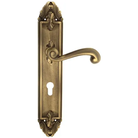 Дверная ручка Venezia \"CARNEVALE\" CYL на планке PL90 матовая бронза