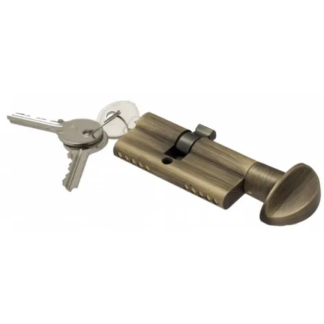 Цилиндровый механизм ключ-вертушка Venezia 25/10/35 матовая бронза