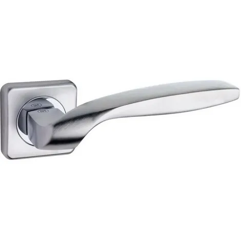 Дверная ручка на квадратном основании Pasini Quadrata 3541 хром/матовый хром