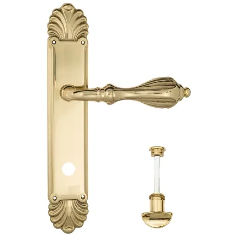Дверная ручка Venezia \"ANAFESTO\" WC-2 на планке PL87 полированная латунь