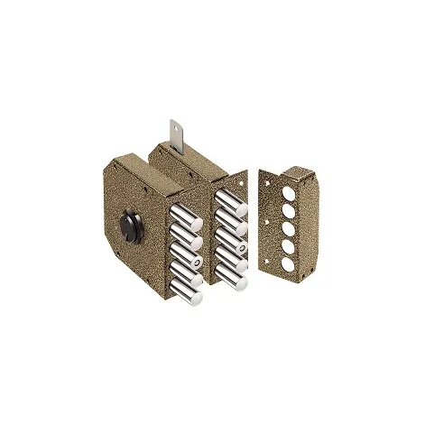 Замок накладной Elbor (Эльбор) Гранит 1.06.51.КМА никель, сув., 5 риг., зап. коробка, медный антик / 07340/