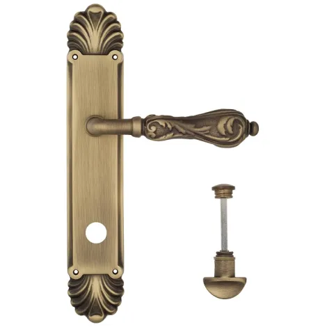 Дверная ручка Venezia \"MONTE CRISTO\" WC-2 на планке PL87 матовая бронза
