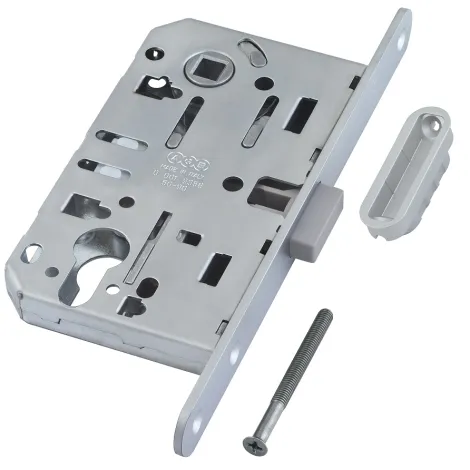 Замок магнитный под цилиндровый механизм AGB MEDIANA POLARIS B06103.50.34.640 с ответной планкой матовый хром