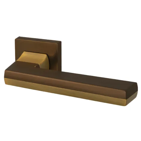 Дверная ручка на квадратном основании Armadillo K.USQ52.GROOVE (GROOVE USQ5) BB/SBB-17 кор.бронза/мат.кор.бронза