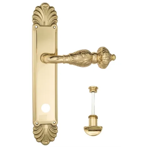 Дверная ручка Venezia \"LUCRECIA\" WC-2 на планке PL87 полированная латунь