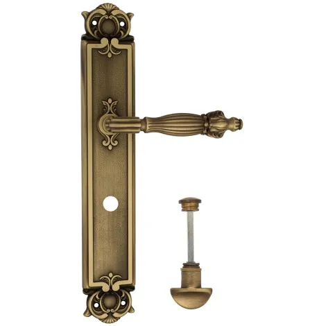 Дверная ручка Venezia \"OLIMPO\" WC-2 на планке PL97 матовая бронза