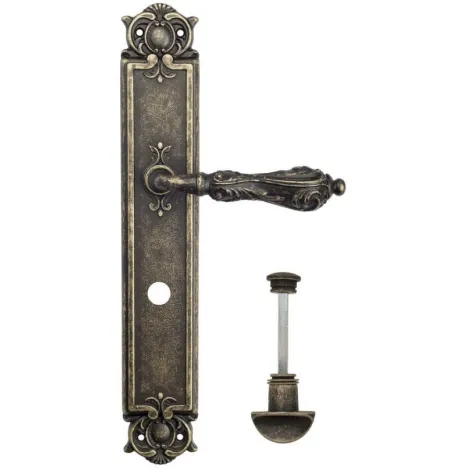 Дверная ручка Venezia \"MONTE CRISTO\" WC-2 на планке PL97 античная бронза