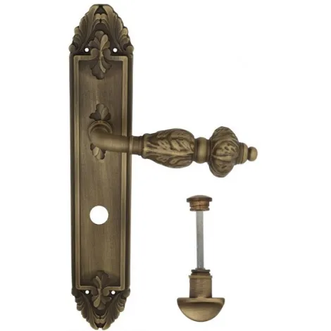 Дверная ручка Venezia \"LUCRECIA\" WC-2 на планке PL90 матовая бронза