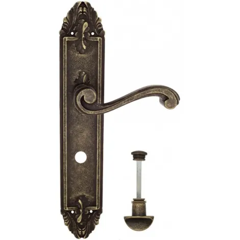 Дверная ручка Venezia \"VIVALDI\" WC-2 на планке PL90 античная бронза