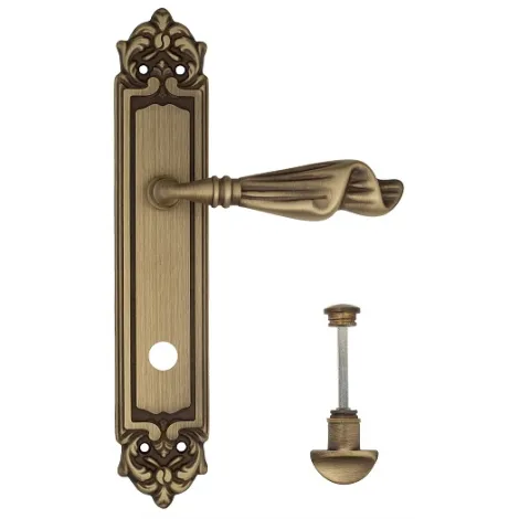 Дверная ручка Venezia \"OPERA\" WC-2 на планке PL96 матовая бронза