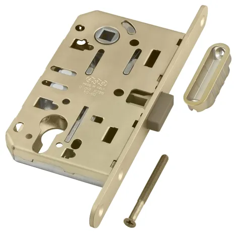 Замок магнитный под цилиндровый механизм AGB MEDIANA POLARIS B06103.50.23.640 с ответной планкой матовое золото