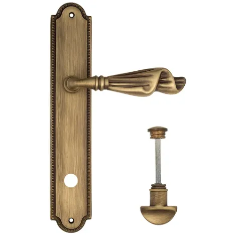 Дверная ручка Venezia \"OPERA\" WC-2 на планке PL98 французское золото + коричневый