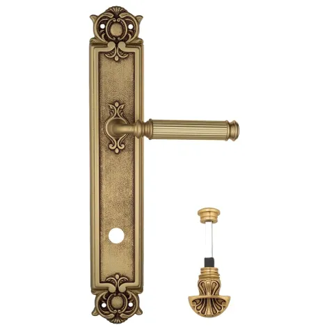 Дверная ручка Venezia \"MOSCA\" WC-4 на планке PL97 французское золото