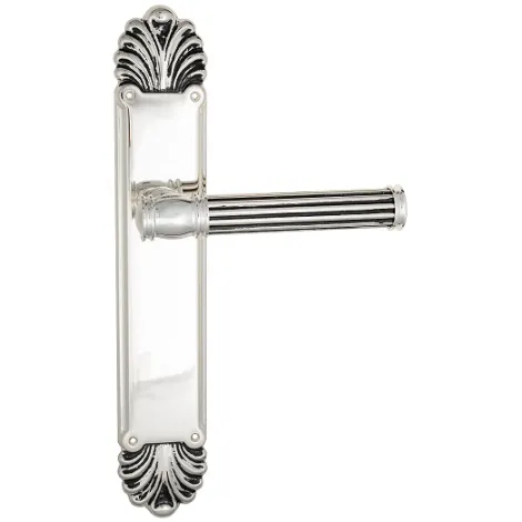 Дверная ручка Venezia \"IMPERO\" на планке PL87 натуральное серебро + черный