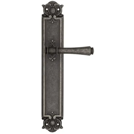 Дверная ручка Venezia \"CALLISTO\" на планке PL97 античное серебро