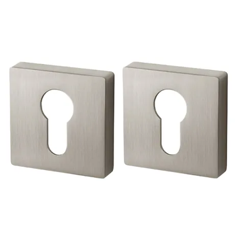 Накладка под цилиндр на квадратном основании Armadillo ET USQ SN-3 матовый никель 2 шт
