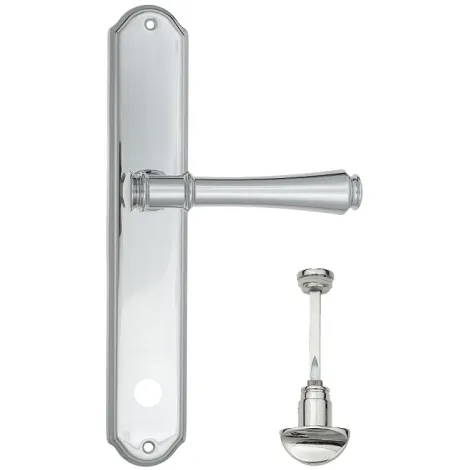 Дверная ручка Venezia \"CALLISTO\" WC-2 на планке PL02 полированный хром