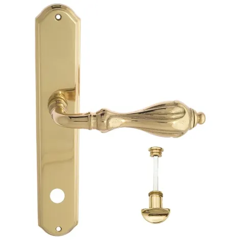 Дверная ручка Venezia \"ANAFESTO\" WC-2 на планке PL02 полированная латунь