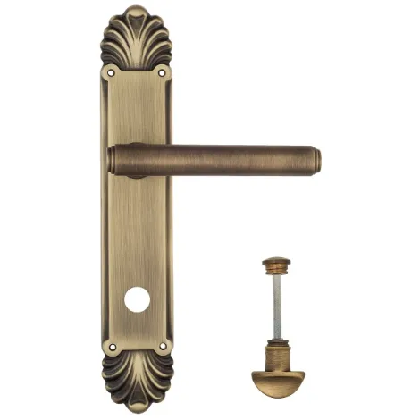 Дверная ручка Venezia \"EXA\" WC-2 на планке PL87 матовая бронза